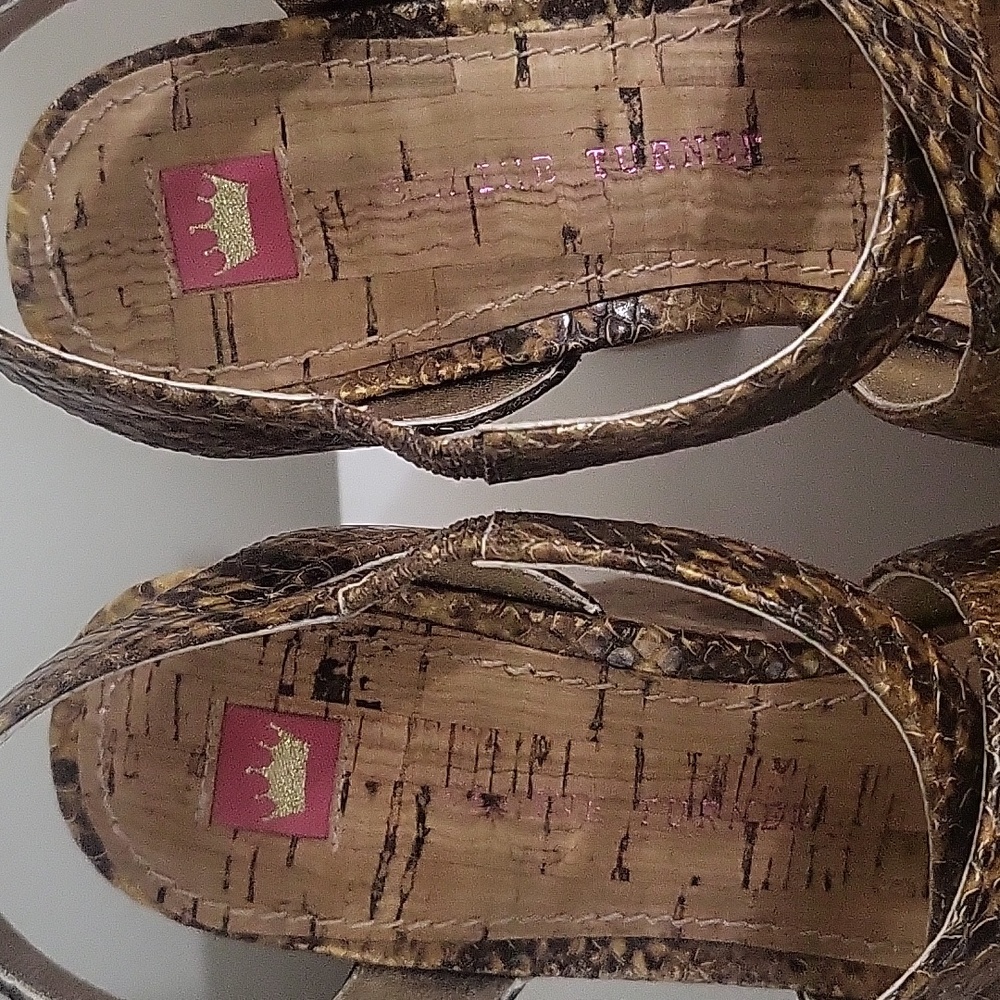 Elaine Turner Python Wedge Sandals - image 5